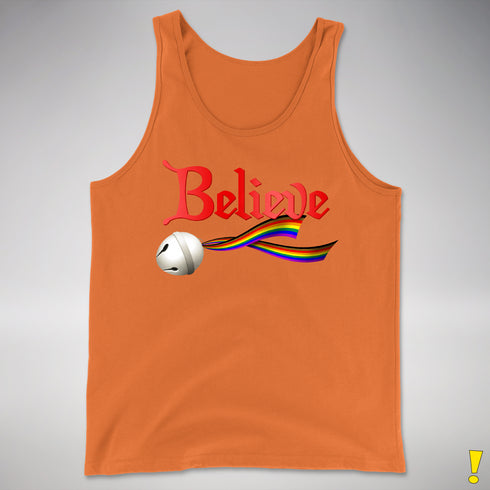 Believe Philly LGBTQ Pride Jingle Bell Premium Tank Top - Orange